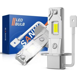 Fchhk-Ampoules H3 Led Pour Voitures, 20000lm 6500k Blanche H3 Lampes Remplacement Pour Halogènes, Aucun Adaptateur Requis Plug And Play (Lot De 2) - Neuf