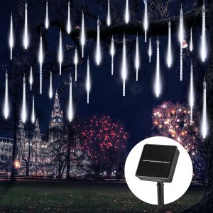 Jgd-Lumi&egrave;res Solaires De Pluie De M&eacute;t&eacute;ores, Guirlandes Lumineuses Ip65 Imperm&eacute;able Lumi&egrave;res De No&euml;l Avec Extra Longue Endurance 24 - 48 Heures, Total 240 Led Pour D&eacute;coration De Arbre Mariage Int&eacute;rieu - Neuf