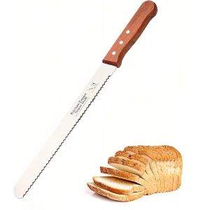 Couteau À Pain Durable Et Ergonomique-Multifonction,Super Pointu,Manche En Bois-Pour Différents Types De Pain (Rouge Orangé) - Neuf