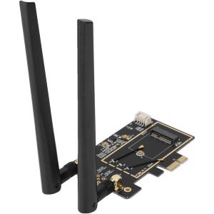 Carte Pci-E M.2 / Ngff, Adaptateur Wifi M.2 Ngff Vers Pci-E 1x Bureau Adaptateur Wlan Convertisseur De Carte Réseau Pour 8260 7265 1535 7260 Avec Carte Dinterface Antenne Bibande 2.4 / 5g - Neuf