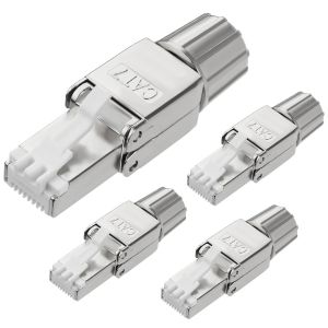 KALANKA-Lot de 4 Connecteurs RJ45 CAT 7, Coupleur Blindé Sans Outils pour l'Extension des Câbles LAN et Ethernet - Neuf