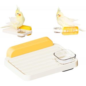 Chenquansarl-Perchoir Perroquet, Mangeoire O Aux Sur Pied, Cage Perroquet Accessoires Avec 1 Bol D'alimentation, Jouet Perroquet Pour Les Petits Animaux De Compagnie Tels Que Les O Aux Et Les Hamster - Neuf