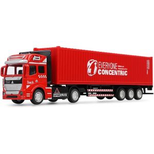 KAJGL-1:48 Jouet De Mod&egrave;le De Camion De Conteneur,Jouets De Mod&egrave;le De Camion De Conteneur D'Enfants Hautement De Simulation Pour Le Jouet De D'Enfants(Rouge) - Neuf