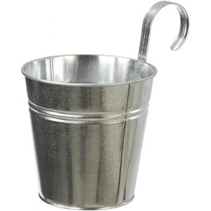 Kalanka-Pot De Fleurs Avec Support, &Oslash; 14 Cm, Hauteur 14 Cm, Zinc, Argent - Neuf