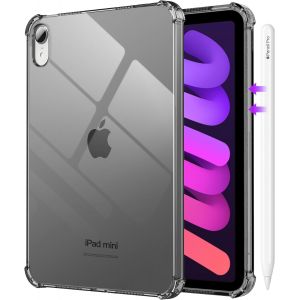 ELVORIX-Coque pour iPad Mini (A17 Pro), Coque pour iPad Mini 7/6&egrave;me G&eacute;n&eacute;ration 8,3"" (2024/2021) Housse de Protection Antichute en TPU Souple L&eacute;ger Cristal Fin Antichoc Tablette &Eacute;tui, Noir - Neuf