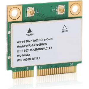 Ax200hmw Wifi 6 Carte Sans Fil Dual Band 802.11 A/B/G/N/Ac/Ax Half Mini Pci-E Wifi Card Adaptateur R&eacute;seau Bt5.2 Pour Pc, Ordinateurs Portables, Uniquement Pour Win10 (64bit) - Neuf
