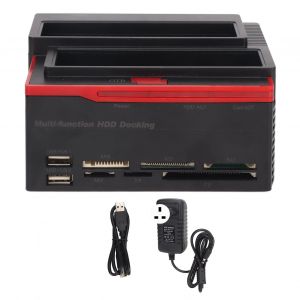 Station d'accueil pour disque dur USB 2.0 double baie 12 To, prise en charge OTB 480 Mbps, boitier pour disque dur IDE SaTa 2,5"" et 3,5"", prise britannique - Neuf
