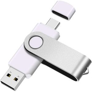 KALANKA-Clé Type C 8 Go OTG - Pen Drive USB 3.0 Compatible Smartphones Android avec Double Interface Type C et A - Métal Blanc - Neuf