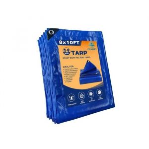 B&acirc;che De Protection Imperm&eacute;able 1,8x3m Bleu - Couverture Pvc Robuste Anti-Uv & Coupe-Vent Avec ?illets Pour Jardin & Bois - Neuf