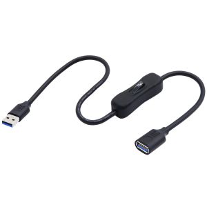 KALANKA-C&acirc;ble USB 3.0 avec interrupteur marche/arr&ecirc;t, c&acirc;ble court USB m&acirc;le vers femelle, prend en charge les donn&eacute;es et l'alimentation pour lampe LED, ventilateur USB, clavier(Direct) - Neuf