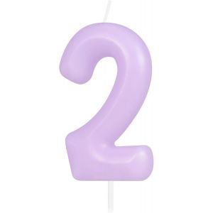 Eryi-Bougie Macaron En Forme De Chiffre 2 U2013 Bougies D'anniversaire Violettes Pour Gâteau D'anniversaire 2 Ans U2013 Décorations De Gâteau Pour Fille Et Femme U2013 Pastel Sweet 2 - Neuf