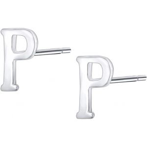 925 Sterling Boucle D'oreille Argent, Lettre Initiale Clou D'oreille Pour Femme Fille, Petite Lettre Alphabet A-Z Oreille Bijoux Enfants - Neuf