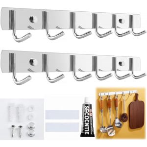 2 Pi&egrave;ces Patere Salle De Bain, Porte Manteau Porte, Accroche Torchon Cuisine, Crochets Et Pat&egrave;res Pour La Maison, 32 Cm, Peut Contenir Des Vestes, Des Manteaux, Des Sacs, Des Chapeaux Et Des &Eacute;charpes - Neuf