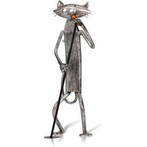 Sculpture en métal de chat avec des cadeaux de figurine de guitare pour Thanksgiving,Noël,artisanat - Neuf