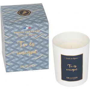 DRAEGER PARIS | Bougie blanche parfum&eacute;e Jardin de figuiers ""Tu es unique"" | Id&eacute;e Cadeau Amiti&eacute;, Copine, S?ur, Anniversaire | Pot en verre | Made in France | 100% Cire V&eacute;g&eacute;tale - Neuf