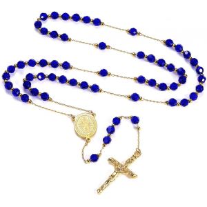 Trahoo-Collier Chapelet Catholique En Acier Inoxydable Pour Femme Homme, Chaîne De Rosaire 66cm Avec Médaille De Vierge Marie Et Pendentif Crucifix, Cadeau Bijou Pour Communion Et Baptême - Neuf