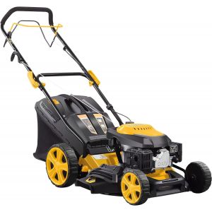 MEVRONISSHOP-Tondeuse Thermique Autotract&eacute;e 146cm3 &agrave; Essence pour Pelouse - Fonction Mulching - Hauteur de Coupe 7 Positions - D&eacute;marrage Facile - Outillage Jardin - Marque Fran&ccedil;aise - Neuf