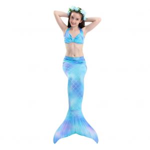 Maillot De Bain 3 Pieces Pour Fille Avec Queue De Poisson Et Bikini - Neuf