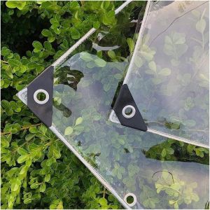 CHECARZHN--NO1-Pvc Bache De Transparente Armée Epaisse Avec 1X2 M, Oeillets Vinyle Bâche Solide Protection Plastique Imperméable Pour Exterieur Balcon Pergola Serre Terrasse - Neuf