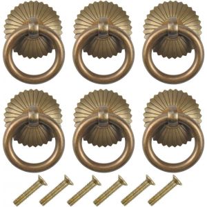 (Antique)6 pièces Vintage poignée de Meubles, Poignée, Tiroir Anneau Poignée de Traction, Antique Poignées de tirage, Meuble Bouton de Meuble de Cuisine Armoire Commode Porte - Neuf