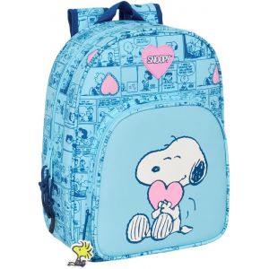 KALSC-Snoopy Love-Sac À Dos Scolaire Pour Enfants D'Âge Scolaire,Confortable Et Polyvalent,Qualité Et Résistance,26X11X34 Cm,Bleu Clair,M,Décontracté - Neuf