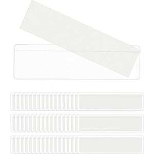 52pcs Porte-&eacute;tiquettes transparent adh&eacute;sives, Flexible et amovible, Poches &eacute;tiquettes pour tiroirs, &eacute;tag&egrave;re, bo&icirc;te aux lettres, classeurs (11 x 3 cm) - Neuf