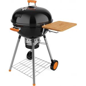 Ulteronixshop-22.5 Pouces Barbecue Charbon-348 Sq In, Barbecue Portable avec Rev&ecirc;tement &Eacute;maill&eacute; Haute Densit&eacute; et Syst&egrave;me de Nettoyage One-Touch, Adapt&eacute; pour Jardin, Abri, Patio - Neuf