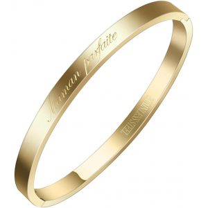 Eryi-® Bracelet Jonc Fin En Acier Inoxydable 316l Avec Message Phrases D'inspiration Largeur 4 Mm Plusieurs Messages Au Choix Couleurs Doré (Maman Parfaite) - Neuf