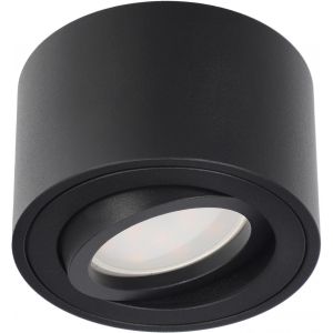 KAL-Rond Spot De Plafond Noir Zalda Ov Lampe De Plafond Extra Plat & Pivotant, Spot En Saillie Orientable -80*50Mm, 230V Plafonnier En Aluminium, Lampe Pour Salon, Chambre À Coucher, Cuisine - Neuf