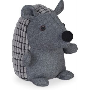 Butoir de Porte Hérisson, Tissu, pour Le Sol, intérieur, cale déco, Doux, Lourd, 20 cm de Haut, Gris foncé - Neuf