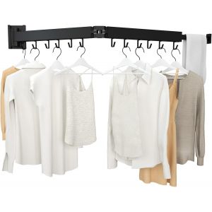 &Eacute;tendoir &agrave; Linge Pliable &agrave; 2 VoletsSupport Muralsans per&ccedil;agePliable et DurableGain de Place pour buanderieBalconSalle de BainterrassedortoirAppartementBlanc - Neuf