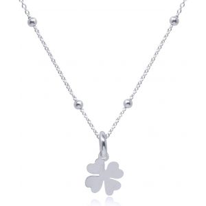 Kgabery-Collier Trèfle A 4 Feuille Pour Femme,Jeune Fille En Argent 925,Ras De Cou Pendentif Trèfle Porte Chance,Bijoux Collier Femme Argent - Neuf