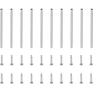KAL-21X1Mm Inox Acier Tube Friction Goupilles Montre Sangle Pression Barres Goupille Avec Rivet Se Termine Bande Fermoir Boucle 10 Pcs - Neuf