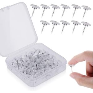 Chenquansarl-Lot De 50 Puna S Transparentes En Plastique Avec Bo&icirc;te De Rangement Pour Accrocher Au Mur, Tableau En Li&egrave;ge, Cartes, Affiches, Photos - Neuf