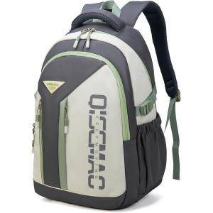 Sac à Dos Fille Scolaire,2025 Cartable Adolescent Collège Imperméable,Sac Ecole Primaire Fille avec Poche Antivol pour 15.6"" Ordinateur,20L-Gris - Neuf