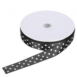 Ruban De Satin Imprim&eacute; &Agrave; Pois,N?Uds Pour Cheveux,Emballage Cadeau,Cravate,Outil De Bricolage,100 M&egrave;tres,2,5 Cm,Noir - Neuf