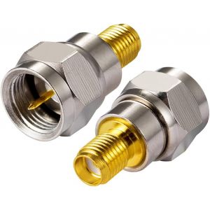 SMA Connecteur Adaptateur SMA Femelle vers F Type M&acirc;le C&acirc;ble Coaxial Connecteur Droit Adaptateur pour FM Radio DAB Antenne WIFI CATV TV Antenne Aerial Networks Modems(2 Pi&egrave;ces) - Neuf