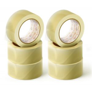 Ruban Adh&eacute;sif D'emballage Transparent Pour L'emballage De Bo&icirc;tes En Carton D'exp&eacute;dition Et De D&eacute;m&eacute;nagement. Scell&eacute; Pour Emballage S&ucirc;r Et R&eacute;sistant (48mm X 120m-Transparent,6 Rouleaux) - Neuf