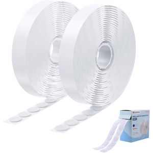 Mevronisshop-400 Pi&egrave;ces (200 Paires) De Pastilles Auto-Adh&eacute;sives &Agrave; Boucles Et Crochets, Diam&egrave;tre 19 Mm, Pastilles Rondes Pour Loisirs Cr&eacute;atifs, Salle De Classe, Bureau, Rangement &Agrave; La Maison, Blanc - Neuf