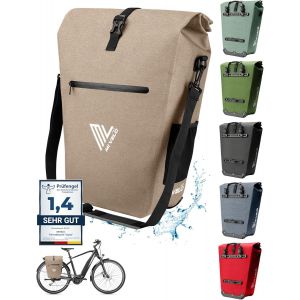 Waterproof 100% PVC Free PVC Bike Bag + Laptop Compartment + Padlock-Luggage Rack Bag 1 Piece Sand Beige - Neuf