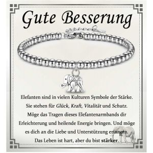Bon Cadeau De Rétablissement, Bon Cadeau De Rétablissement Pour Femme, Bracelet Éléphant Pour Une Meilleure Récupération Pour Maman, Grand-Mère, Tante, Fille, Petite-Fille, Nièce, Filleule, - Neuf