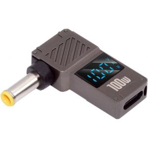 KALANKA-Adaptateur d'alimentation 20 V 5 A PD 65 W pour Ordinateur Portable, Affichage LED Intelligent USB-C Type-C, entrée vers Sortie 100 W, Prise Jack CC 5,0 x 1,0 mm - Neuf