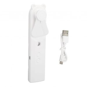 Ventilateur brumisateur portatif rechargeable a 2 vitesses, petit ventilateur de bureau portable pour la maison, le bureau et les voyages, blanc - Neuf