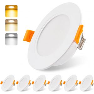 Spot Led Encastrable Extra Plat 230v 5w Set De 6, Encastr&eacute; Lampe Plafonnier, Spot Led 3000/4000/6000k, Spot De Plafond Ip54 Pour Salle De Bain Salon Cuisine Chambre &Agrave; Coucher - Neuf