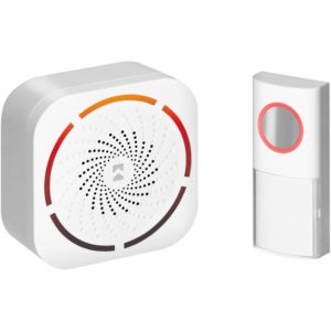 Kalanka-Sonnette Sans Fil Exterieur Etanche Avec 36 Sons Port&eacute;e Max 150 M Volume R&eacute;glable Sur 5 Niveaux 0-86 Db Signalisation Optique Et Sonore Blanc (Secteur) - Neuf