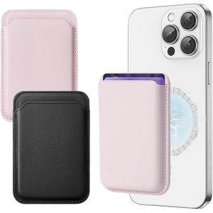 JGD-2 Pi&egrave;ces Porte-Carte Magn&eacute;tique, Porte-Carte en Cuir PU, Porte-Carte De T&eacute;l&eacute;phone Portable, Porte-Carte Antid&eacute;rapant, Accessoires De T&eacute;l&eacute;phone Portable, Protection Contre Rayures et Dommages - Neuf