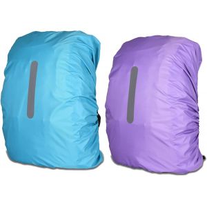Jgd-2 Pi&egrave;ces Housse De Pluie Pour Sac &Agrave; Dos Avec Bandes R&eacute;fl&eacute;chissantes, 45l Housse De Sac &Agrave; Dos Imperm&eacute;able, Protection Sac &Agrave; Dos Pluie Housse De Pluie R&eacute;fl&eacute;chissante Pour Cyclisme Scolarisation - Neuf