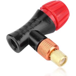 1 Article Gonfleur Pneu Velo,Co2 Gonfleur De Pneus Galvanis&eacute; Montagne V&eacute;lo De Route V&eacute;lo Adaptateur Pompe Mini Portable Air Gonfleur Pneu Double T&ecirc;te Valve - Neuf