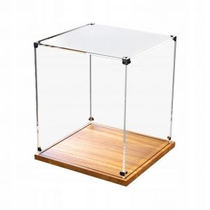 Boîte De Présentation Avec Base En Bois, Vitrine Anti-Poussière - Neuf