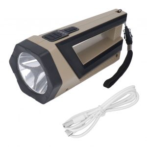 HJLIAN Lampe torche portable a LED haute puissance, affichage de la puissance, sortie de charge de telephone portable, lampe torche d'avertissement a lumiere rouge COB - Neuf